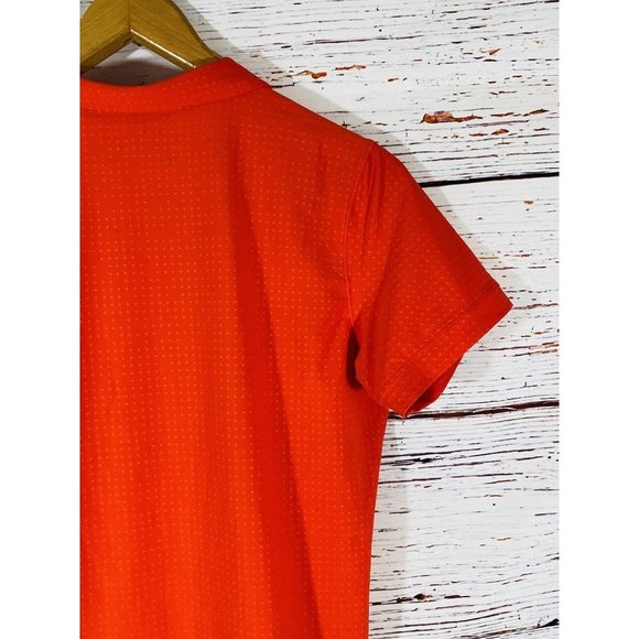 Nike Golf Tour Performance Dri-Fit Golf Shirt Womens Sz MedIum Red Orange Collar - Picture 8 of 12